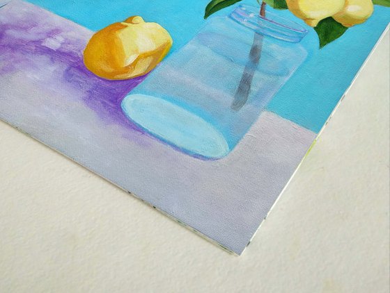 Lemon branch in a jar