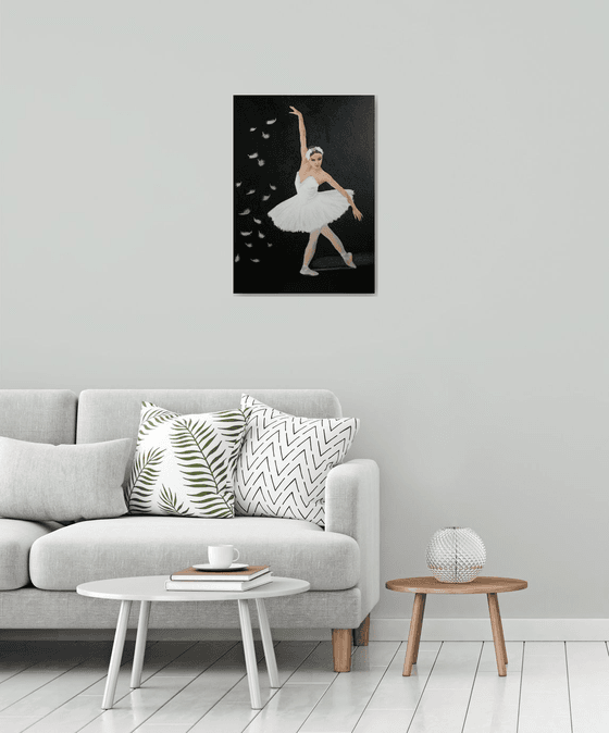 WHITE SWAN. BALLET. /  ORIGINAL PAINTING