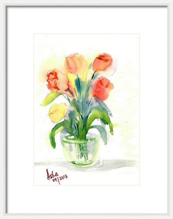 Tulip flowers in a vase