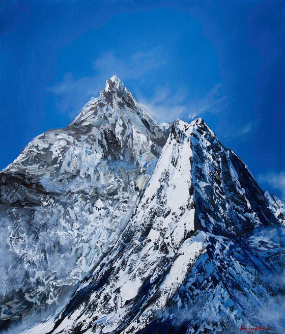 Himalayas Everest - original oil painting on stretched canvas