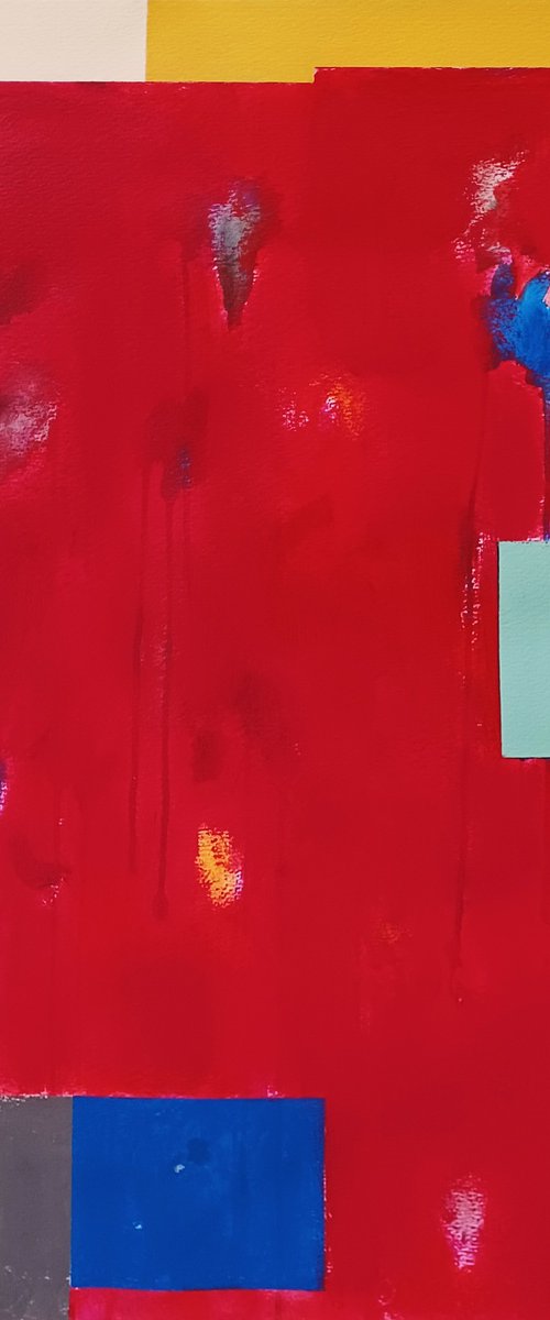 Red composition VI by Luis Medina