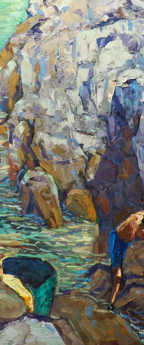 The boys on the rocks by Yuanyuan Liu