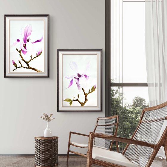 Diptych Wild Pink magnolia