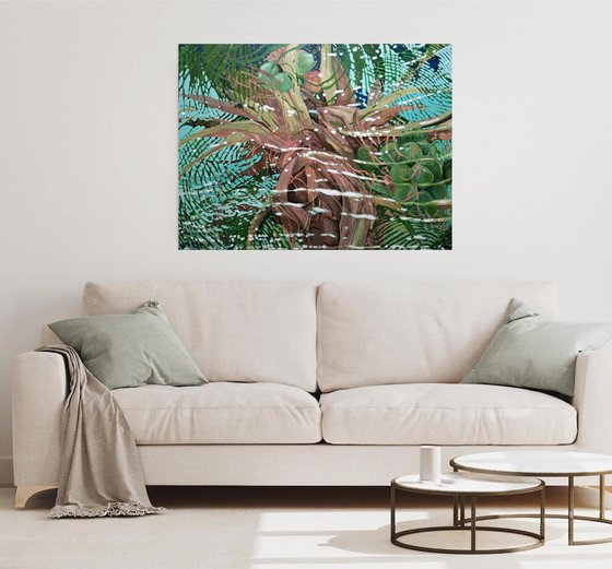 Flowing Palm Breezes 30x 40"
