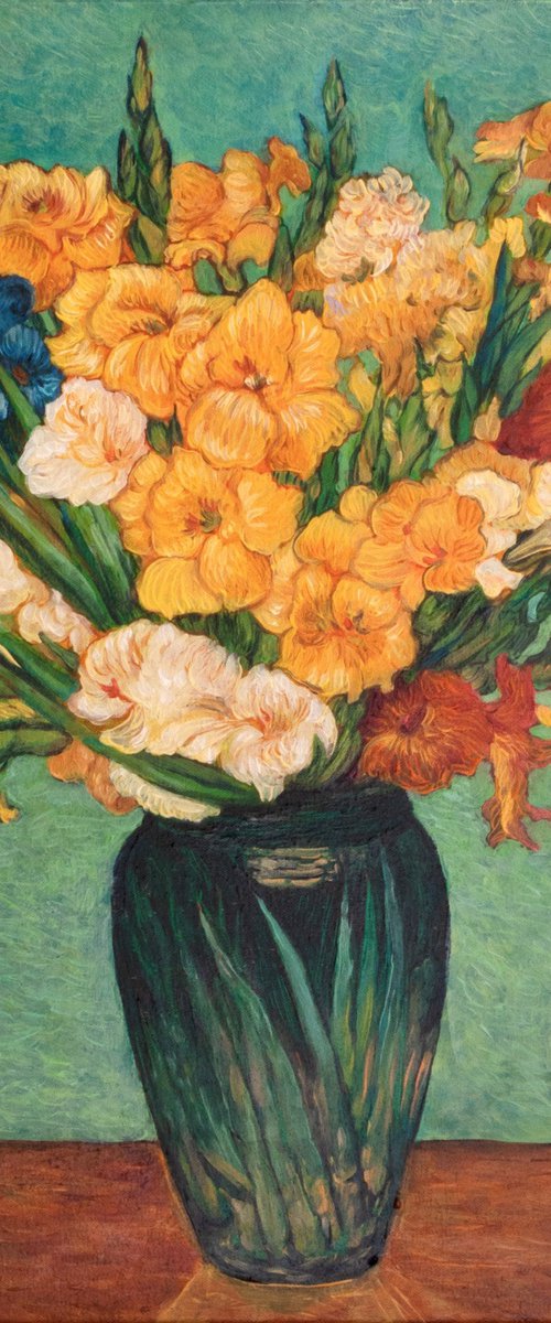 Gladioli in a Green Vase by Suren Ter-Avakian