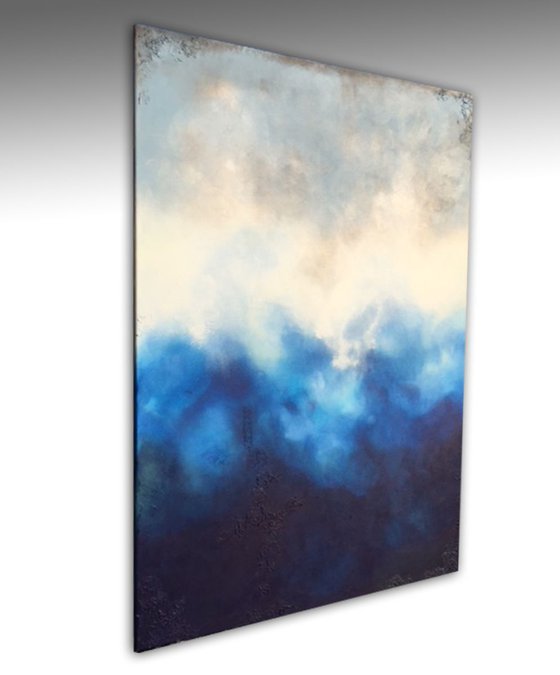 raw blue abstract (120 x 80 cm)