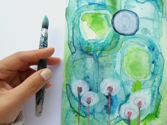 Green Spring Forest - abstract watercolor