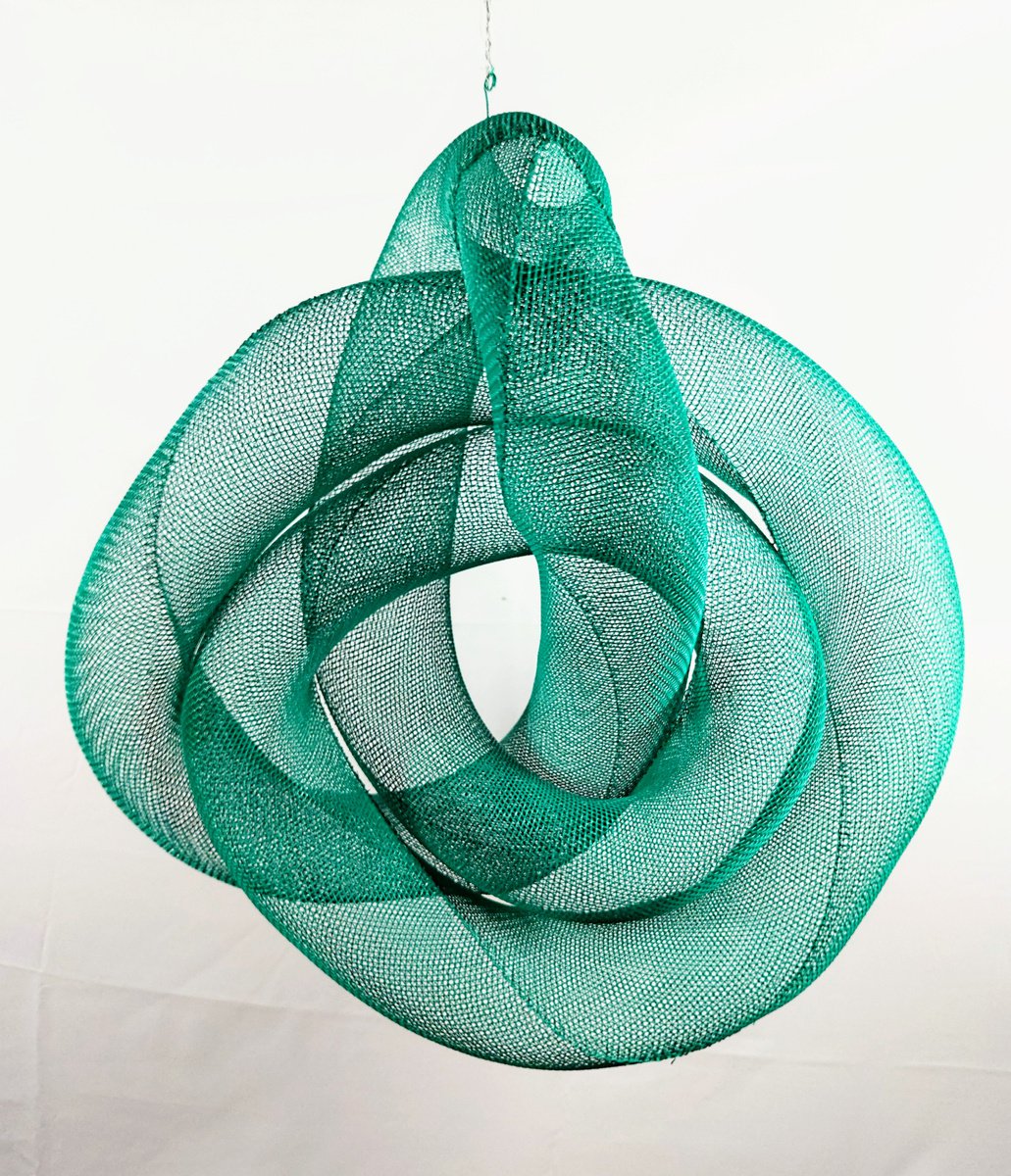 Abstract Sculpture By Cristian Cuevas, 61 X 21, Green Atom., Original Artwork