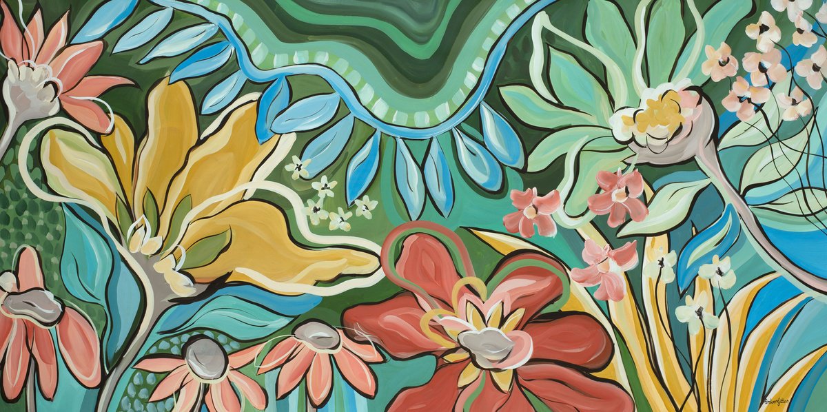 Wild Blossoms By Amber Gittins, 71 X 35, Artwork For Sale On Artfinder