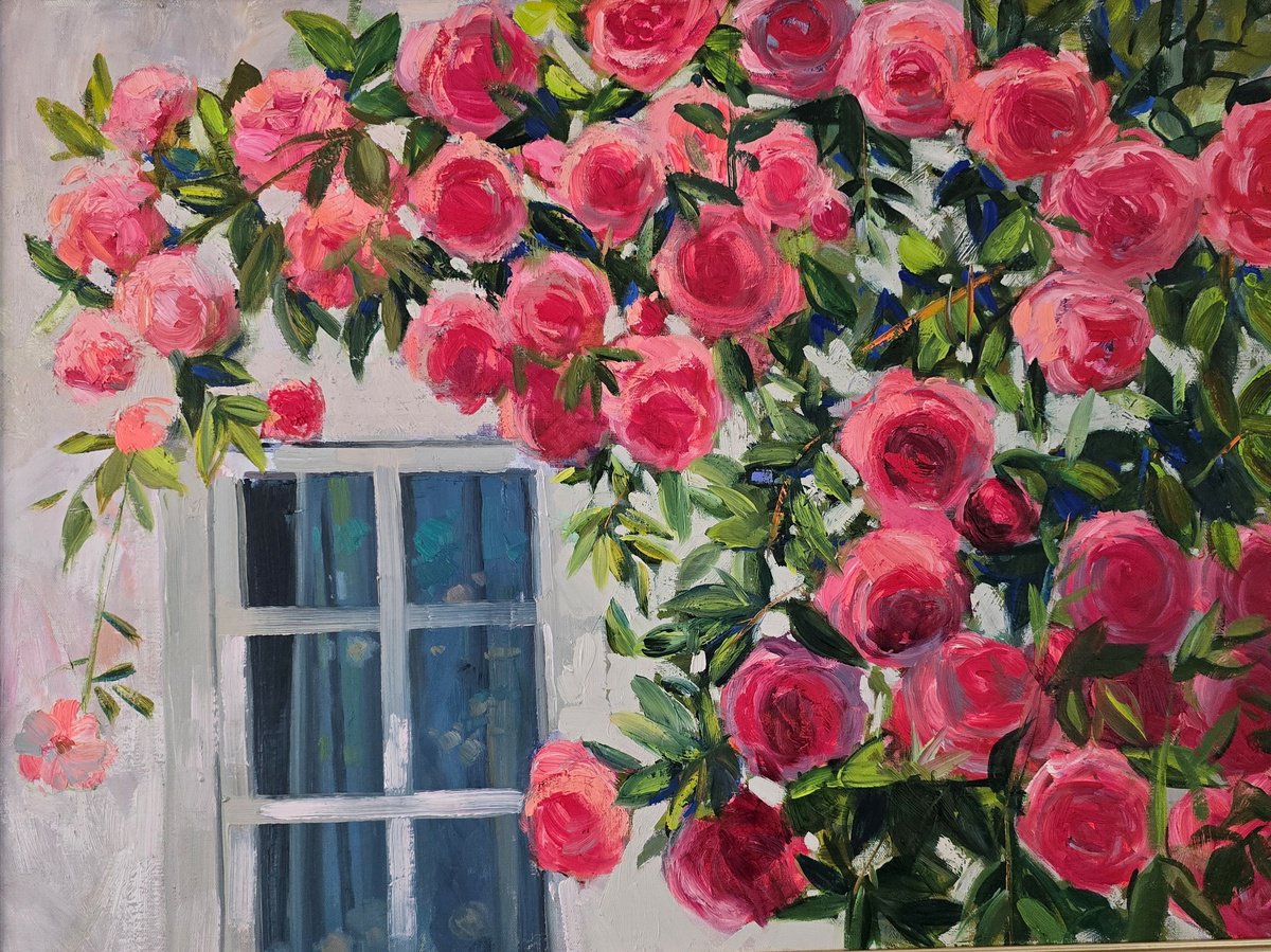 Window Of Blossoms By Gulshaba Abbasova, 31 X 24, Artwork For Sale On Artfinder
