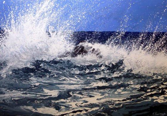 Seascape "Ocean waves"  Large Painting