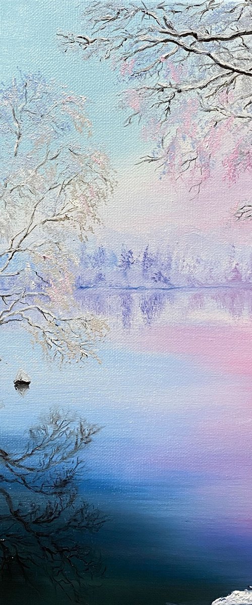 Winter morning, 25 х 35 cm, oil on canvas by Marina Zotova