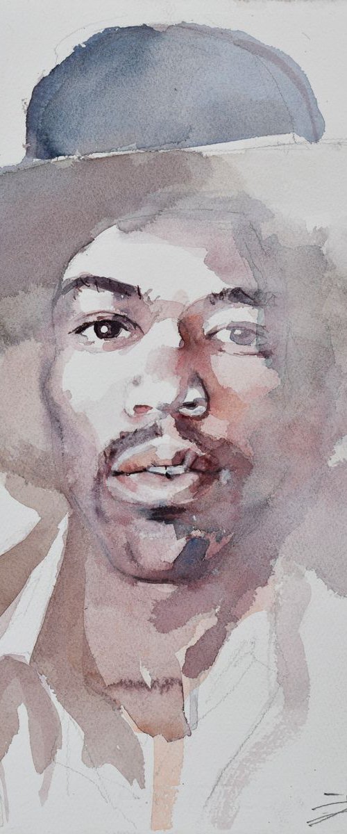 James Marshall "Jimi" Hendrix III by Goran Žigolić Watercolors