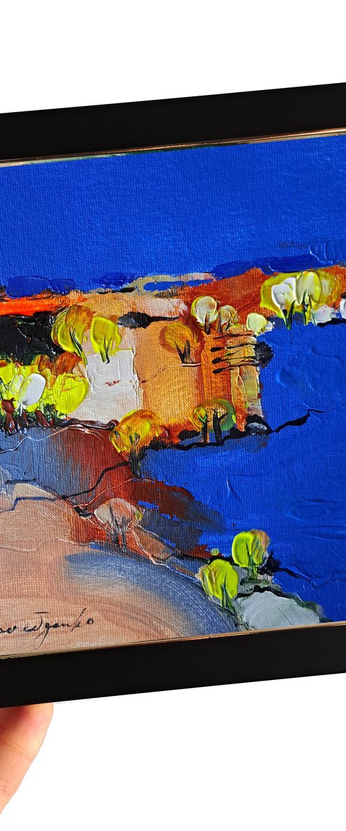 Abstract landscape painting by Nataly Derevyanko