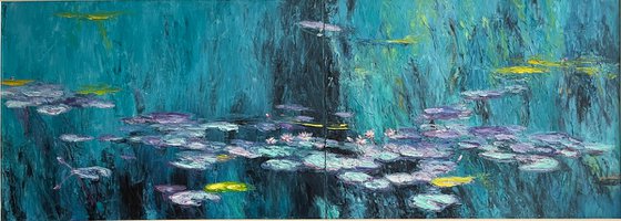 Blue water lilies on the Yen stream