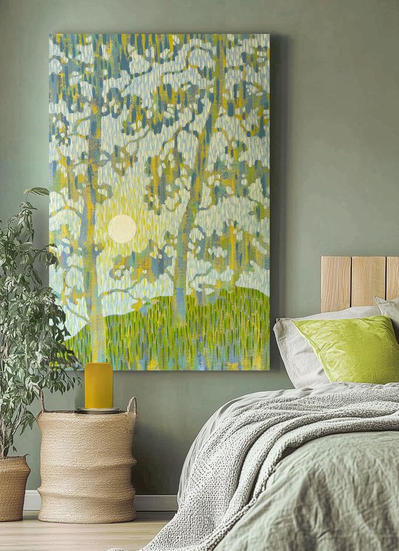 Morning Light Through Pines
