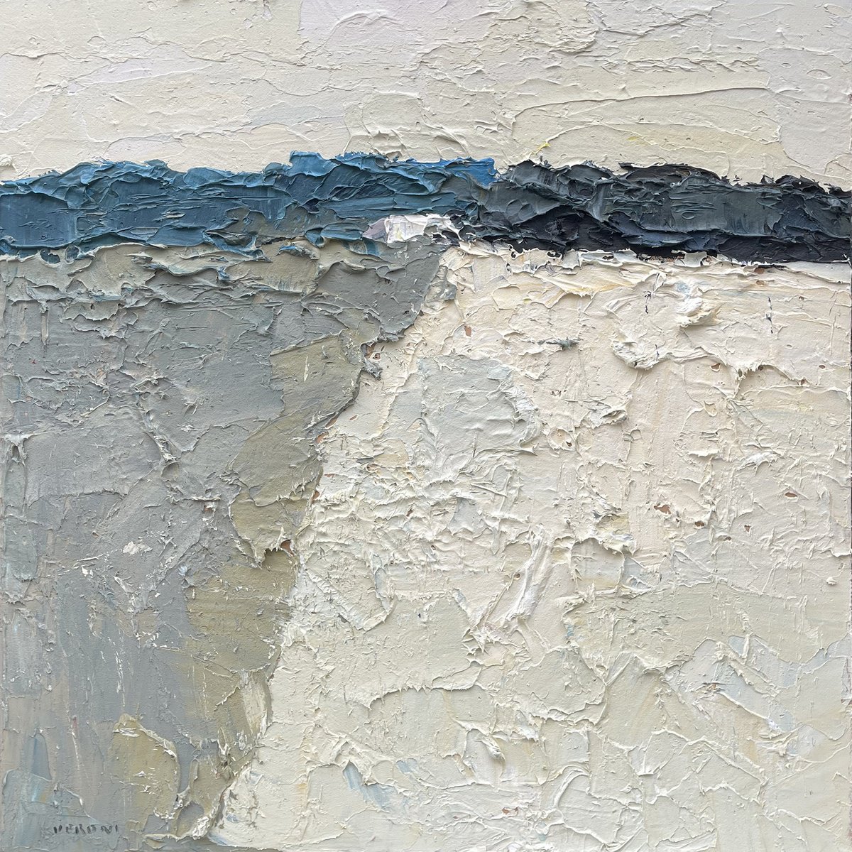 Expressive Abstract Oil Painting By Agostino Veroni, 27 X 27, Abstract Oil Painting On Canvas, Original Artwork