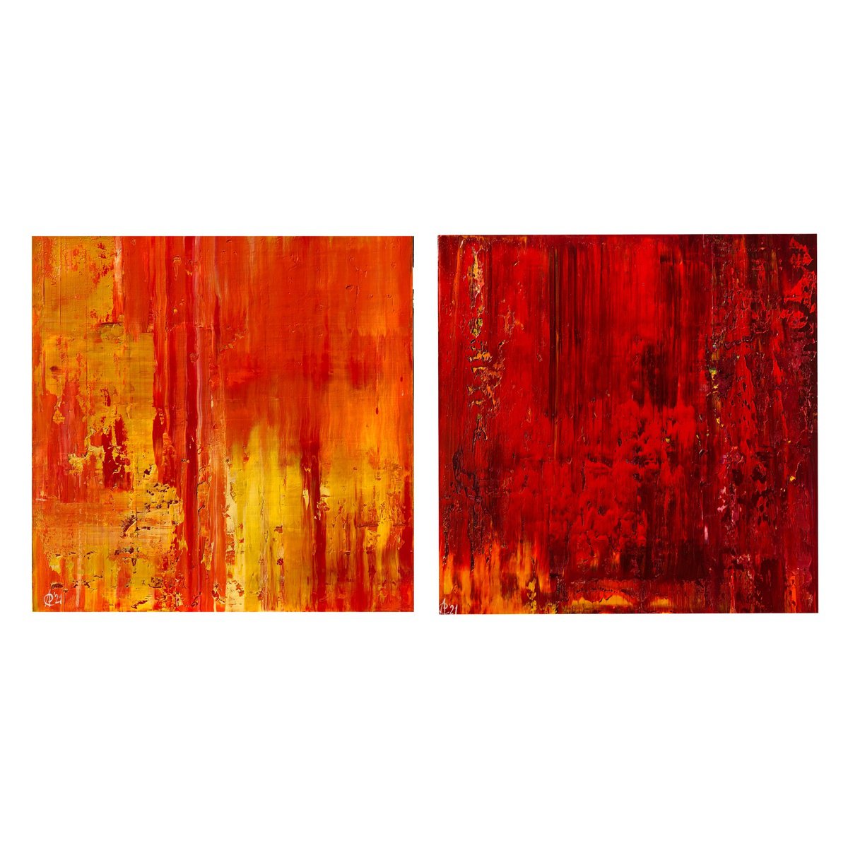 Abstract Oil Painting By Svitlana Andriichenko, 55 X 28", Collection Of 2 Oil Paintings, Original Artwork