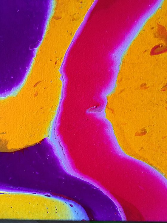 "Flow With Me Series" - Original Diptych, Abstract PMS Fluid Acrylic Paintings Series - 40" x 16"