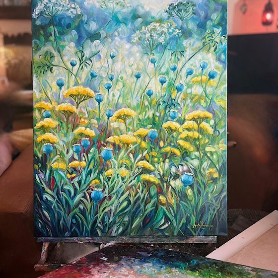 Consciousness- Peaceful meadow painting