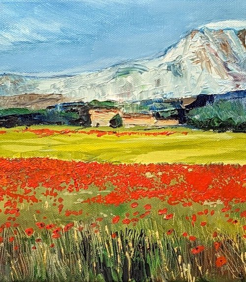 Temps de Coquelicot sous La Montagne Sainte-Victoire by Chris Walker