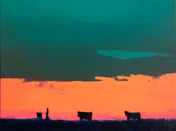 Grazing at sunset