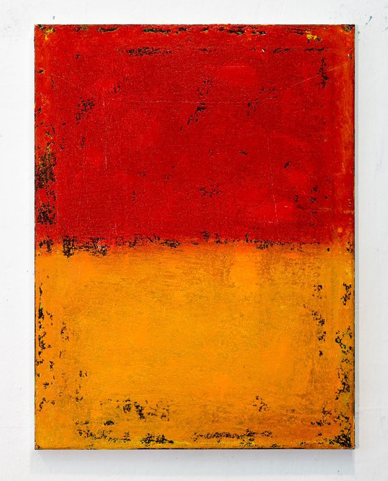 Red orange abstract painting RO487