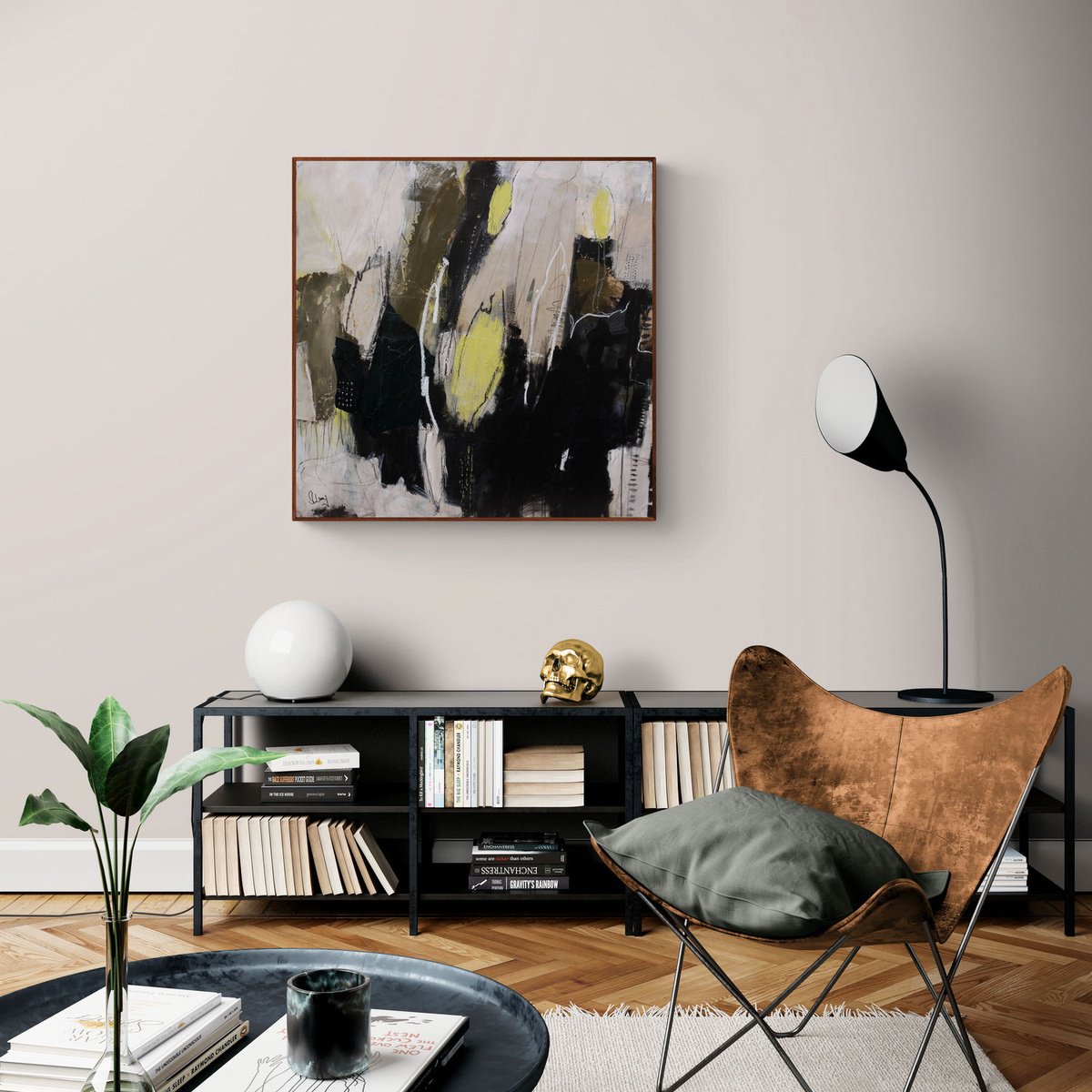 Expressive Abstract Acrylic Painting By Daniela Schweinsberg, 35 X 35, Growing 1, Original Artwork