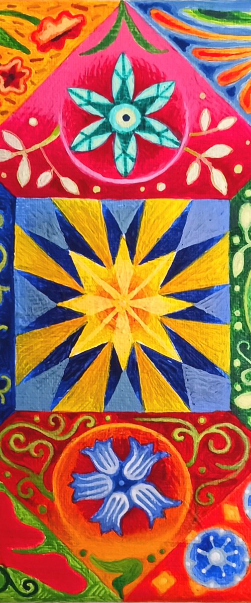 The Sun Shining on 12 Flowers by Imogen Skelley