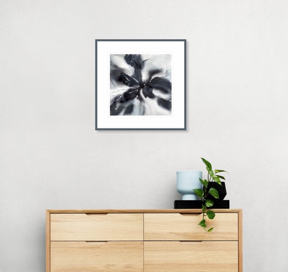 Black abstract flower