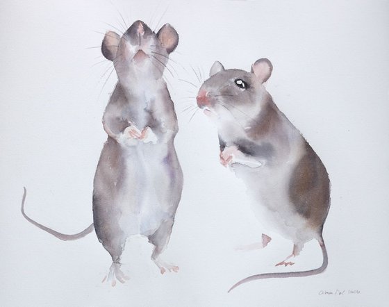 Mouse painting “Twice as Nice”