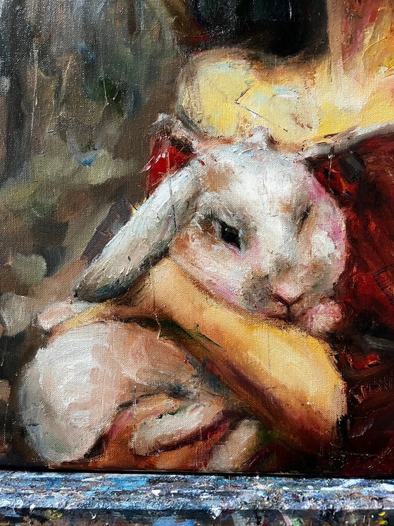 Girl with rabbit