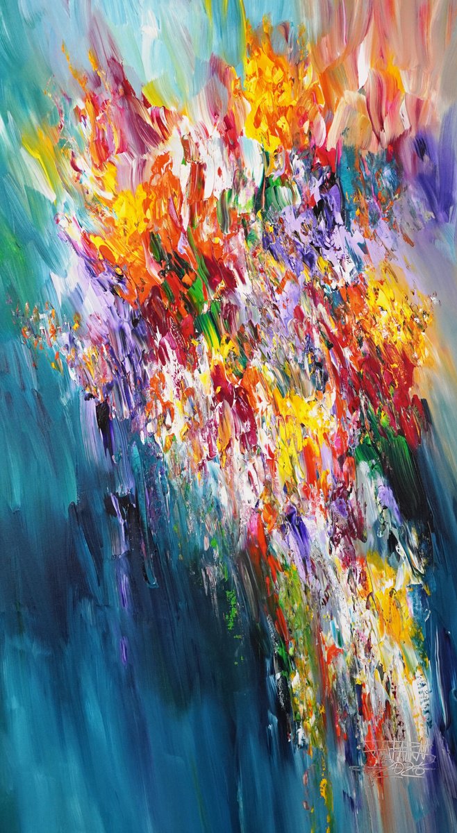 Blue Awesome Moment L 1 By Peter Nottrott, 33 X 61, Artwork For Sale On Artfinder