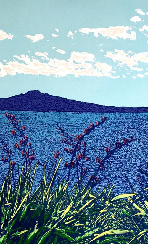 Coastal view of Rangitoto by Talia Russell