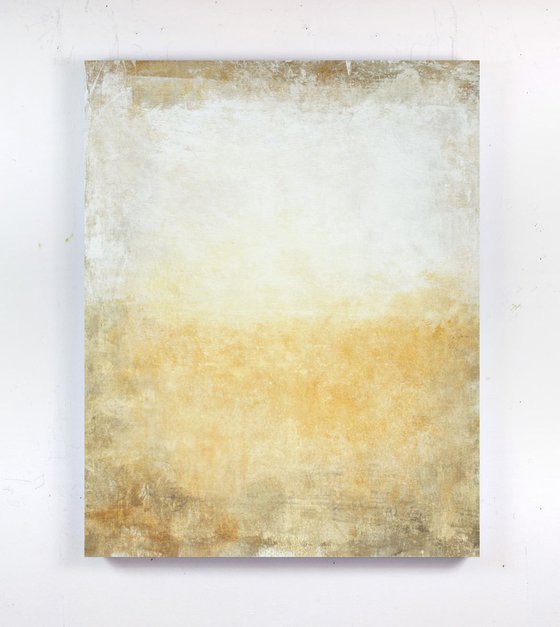 Golden Field Minimal white abstract