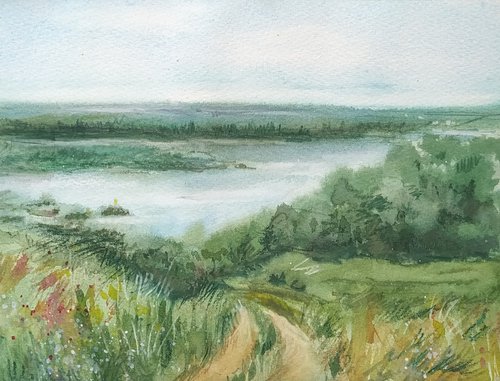 Far river bank by Oxana Nizhnik