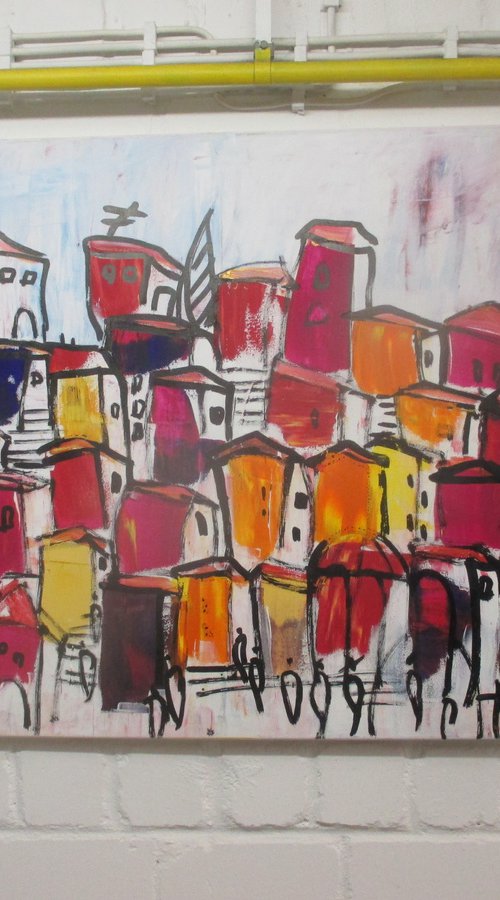 italian city  scene- oilpainting 80x100cm 31,5  x 39,3 inch by Sonja Zeltner-Müller