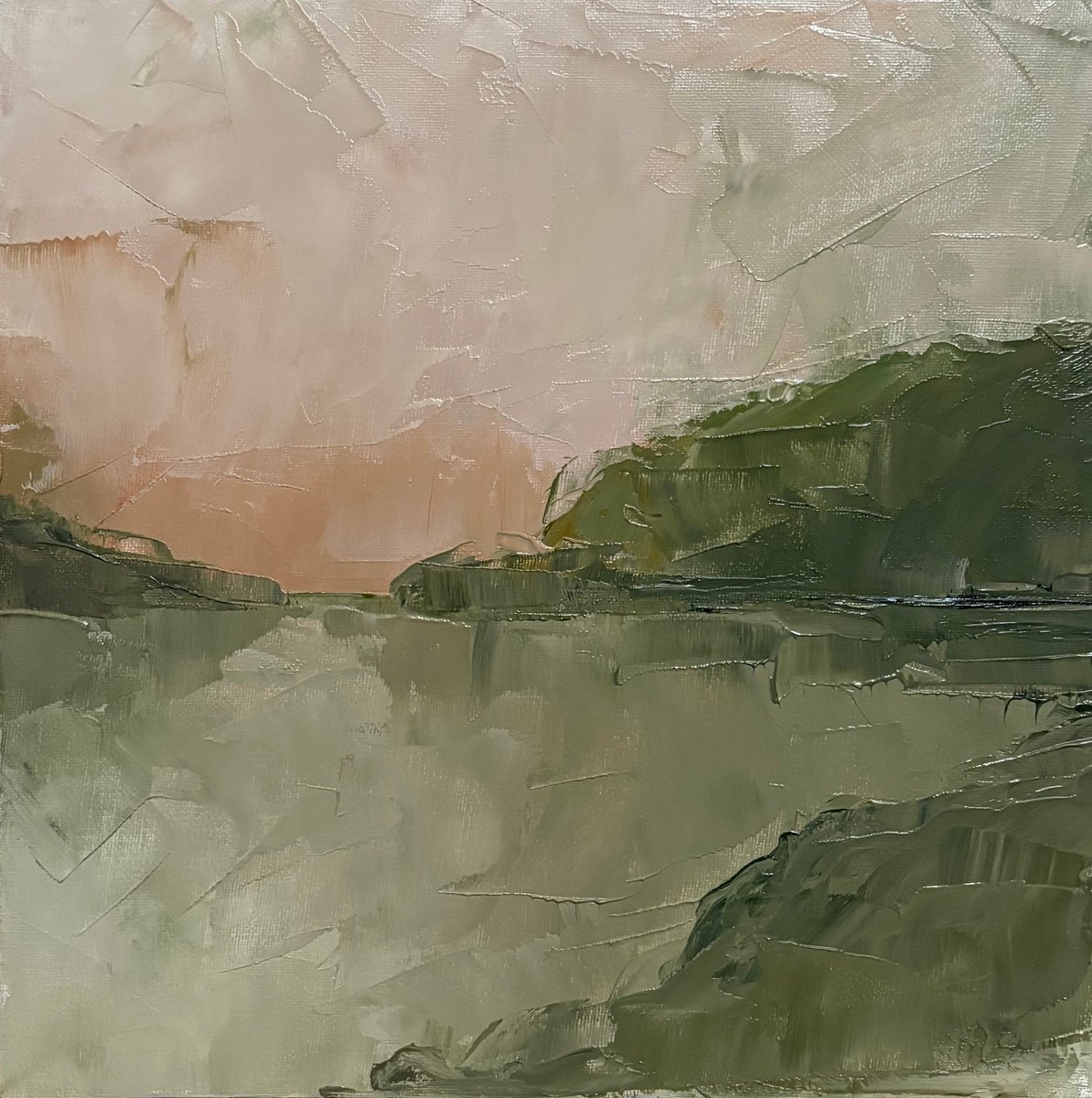 Quiet Abstract Sunset By Daniela Nocito, 12 X 12, Artwork For Sale On Artfinder