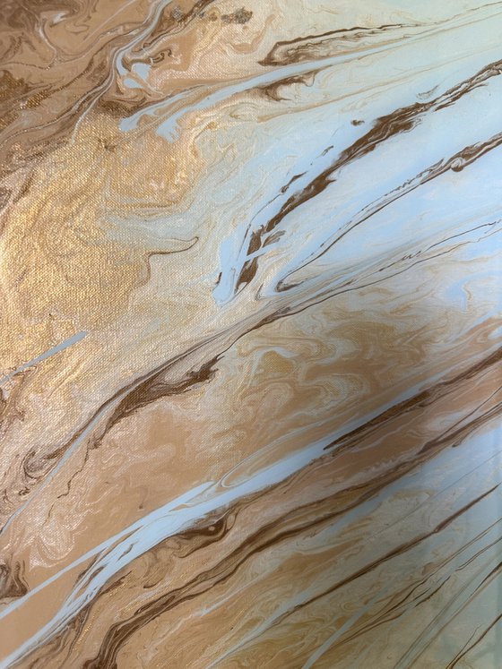 Sahara - Gold Blue Desert Abstract.