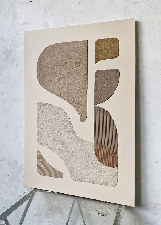 "Bay 3" Brown high textured art
