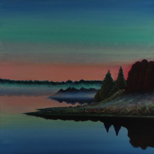 Misty Lake by Serguei Borodouline