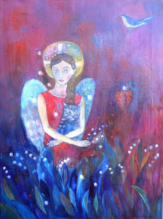 Angel with cat
