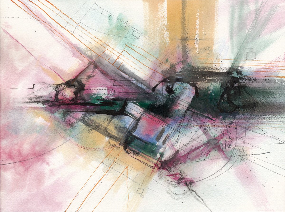 Organic Abstract Watercolour By Anisony Studios, 15 X 11, A Peak I Can Never Attain, Original Artwork