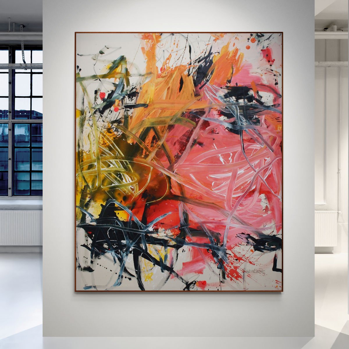 Expressive Abstract Painting By Daniela Schweinsberg, 63 X 79, You Make Me Feel, Original Artwork