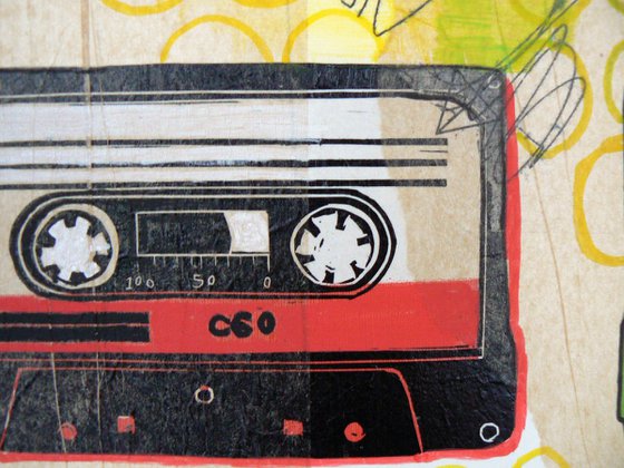 Cassettes (cassette tapes, retro music, 70's, 80's rock culture)