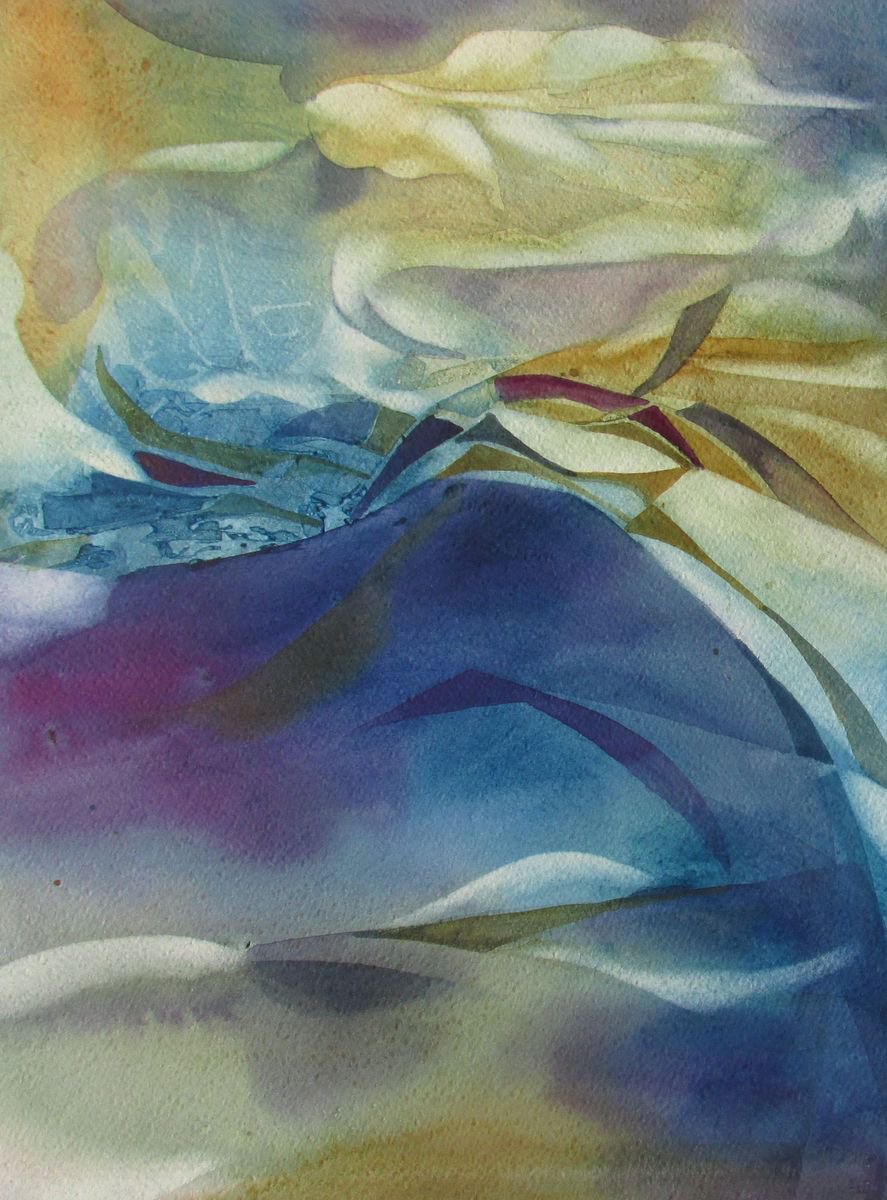 Abstract Landscape Watercolour By Alfred Ng, 13 X 18, Abstract Landscape, Original Artwork