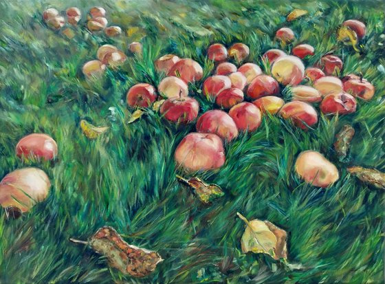 Red Apples On The Grass