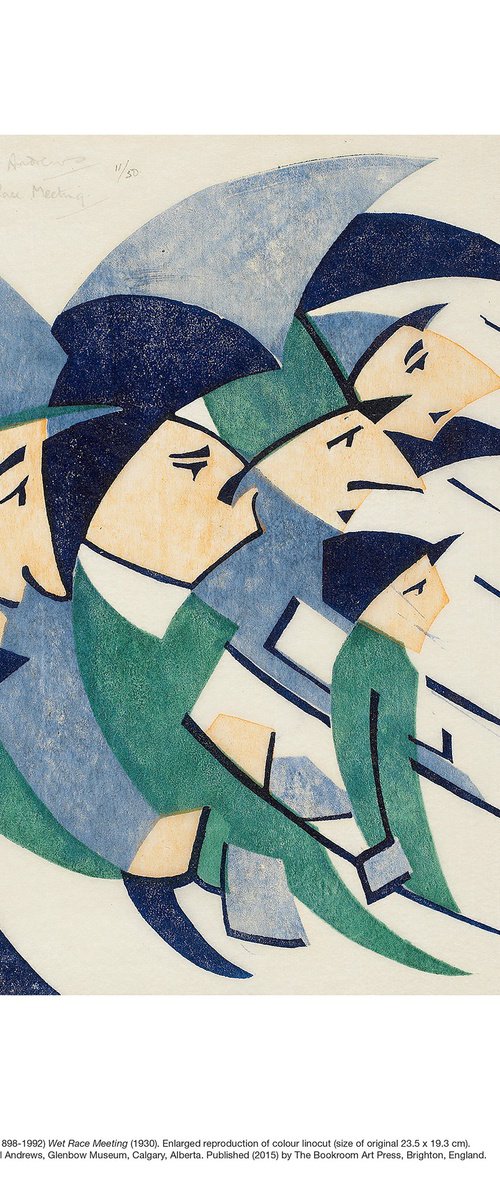 Wet Race Meeting by Sybil Andrews