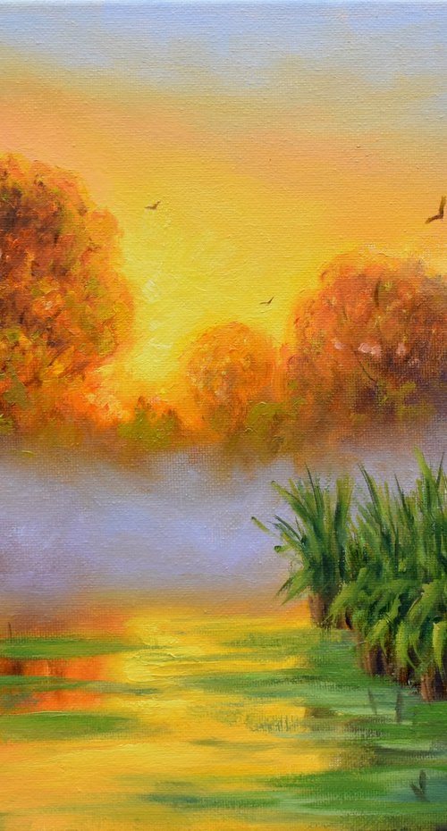 Pond at Dawn by Yulia Nikonova