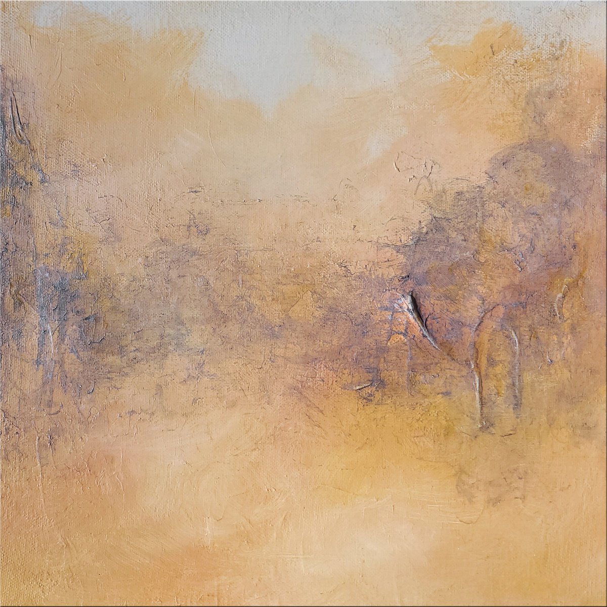 Organic Abstract Acrylic Painting By Kr Moehr, 12 X 12", Abstract Morning, Original Artwork